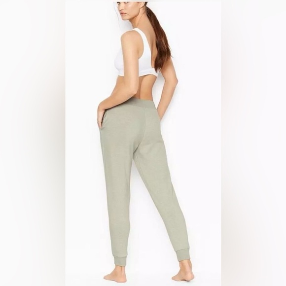 Victoria's Secret Cotton Fleece Mid Rise Jogger Sweatpants Soft Green - Picture 6 of 11